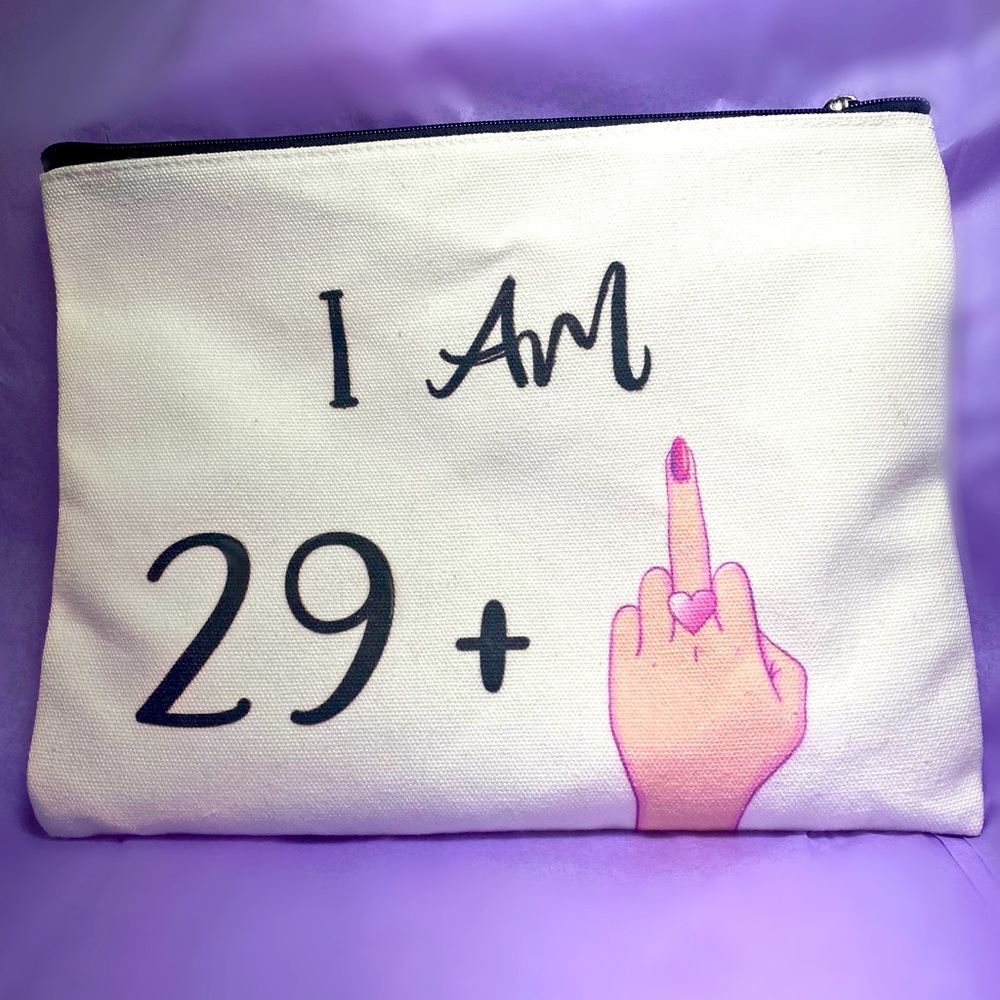 30th Birthday Middle Finger Makeup Pouch
